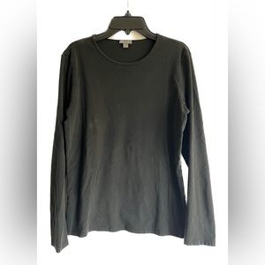 Ann Taylor black long-sleeve T-shirt, size Large.